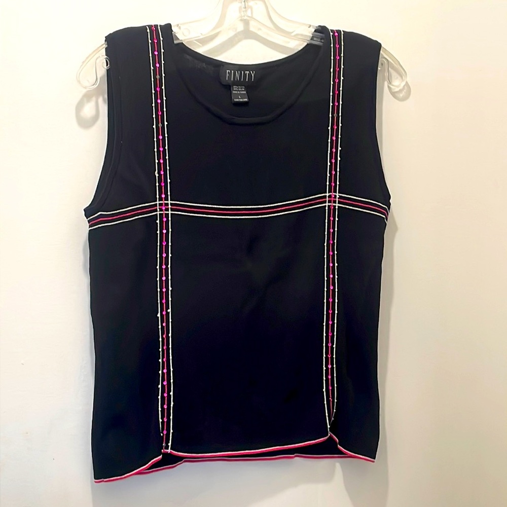 Vintage- 1990’s career shirt for suit cropped by infinity pink and black L
